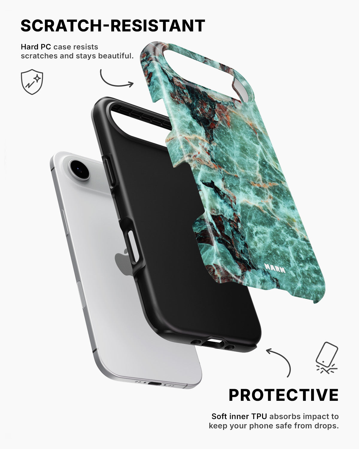 iPhone Air Tough Case – Green Marble - View 2