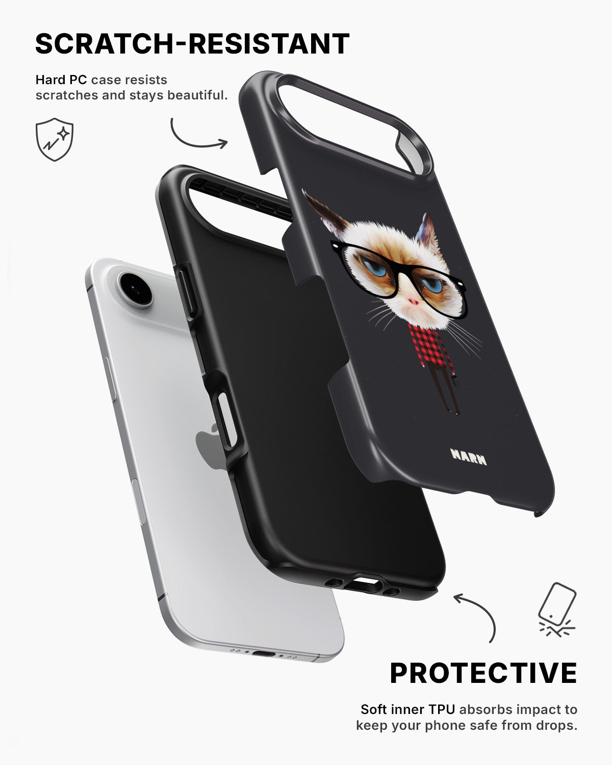 iPhone Air Tough Case – Hipster Cat - View 2
