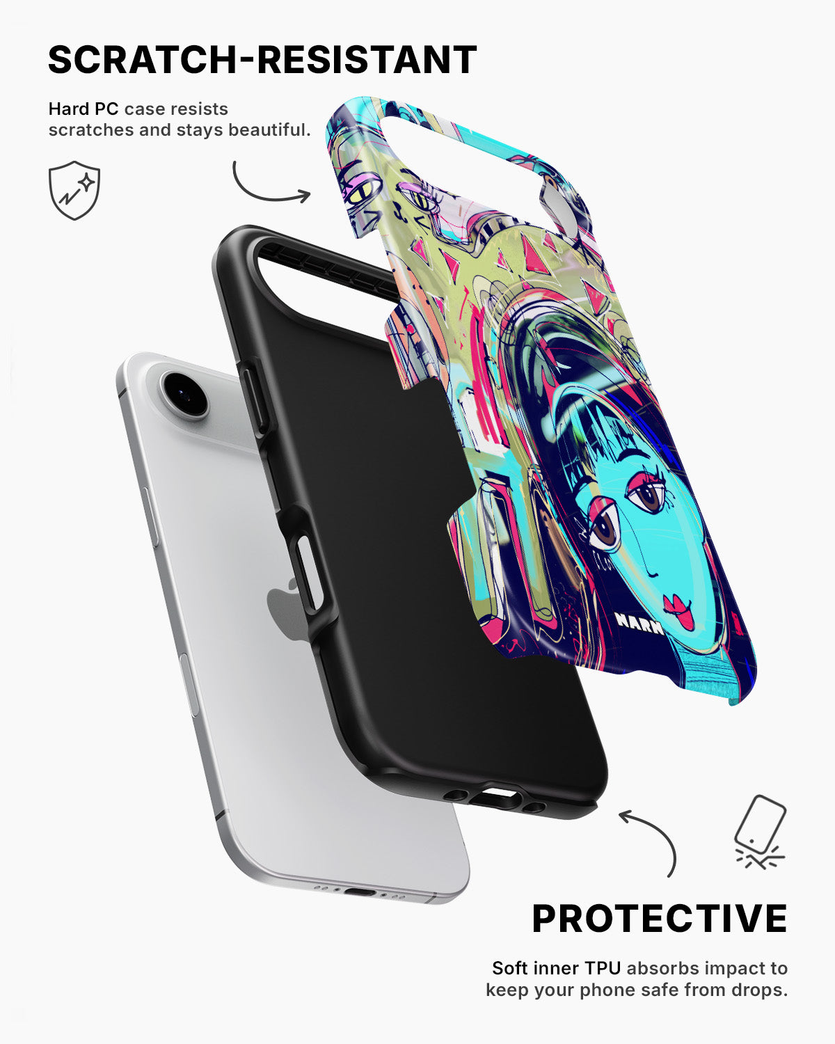 iPhone Air Tough Case – Abstract Cat - View 2