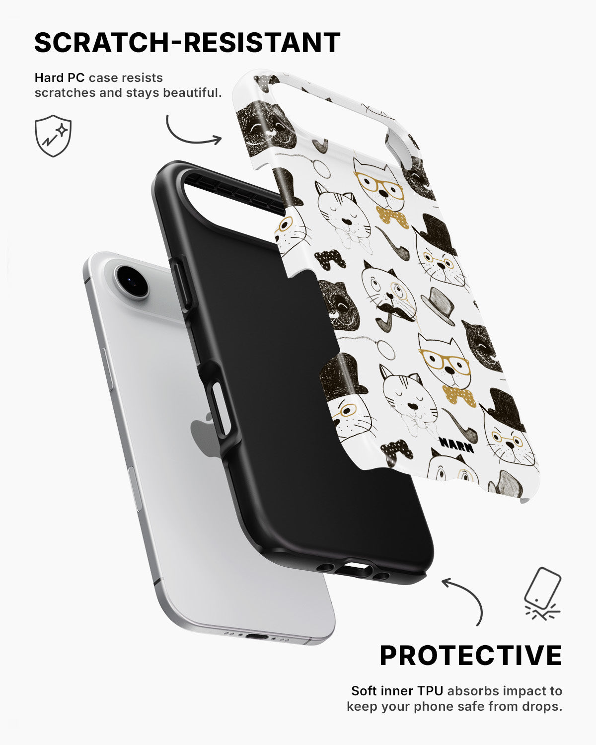 iPhone Air Tough Case – Cartoon Cats - View 2