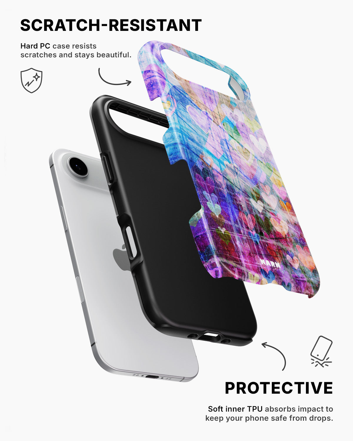 iPhone Air Tough Case – Purple Hearts - View 2