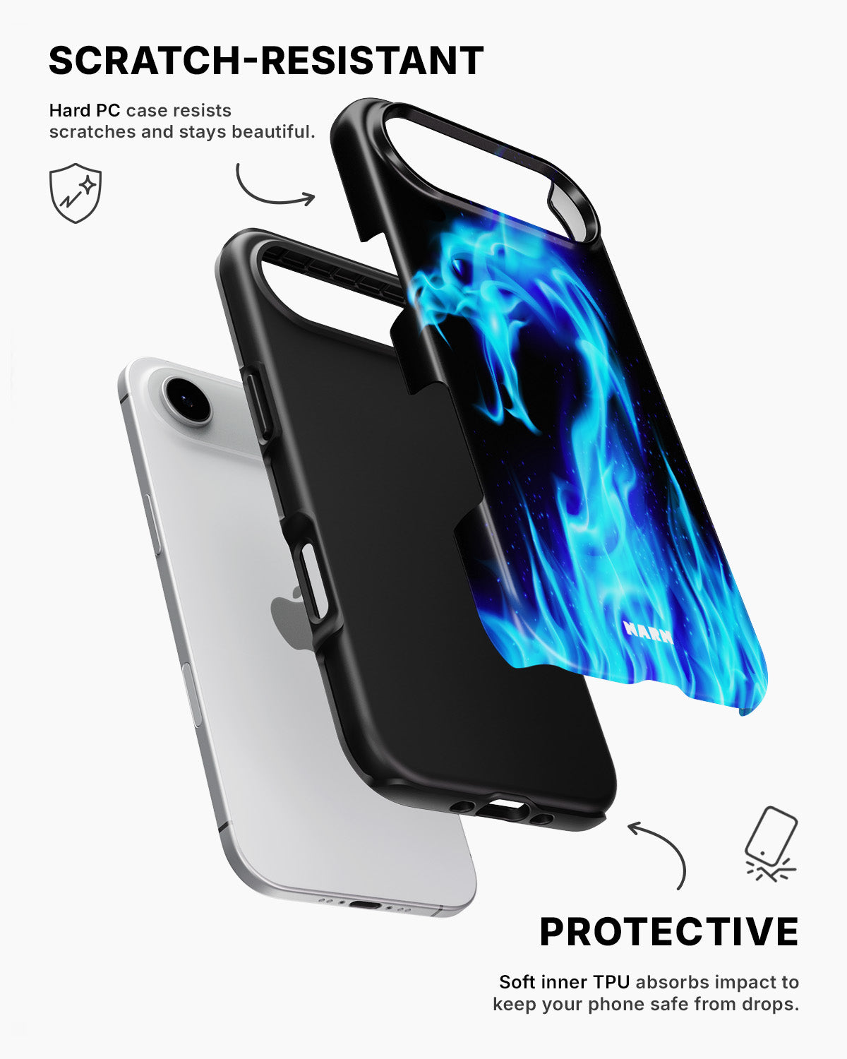 iPhone Air Tough Case – Blue Flames Dragon - View 2