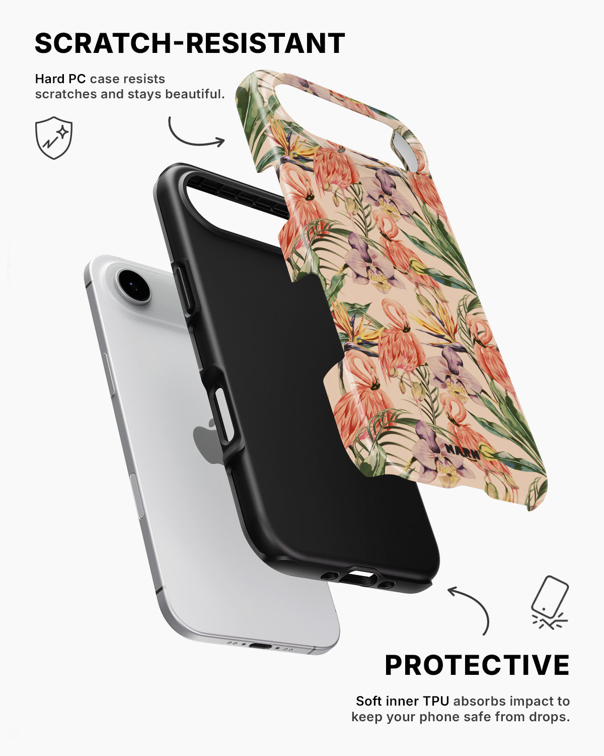 iPhone Air Tough Case – Flamingos & Flowers - View 2