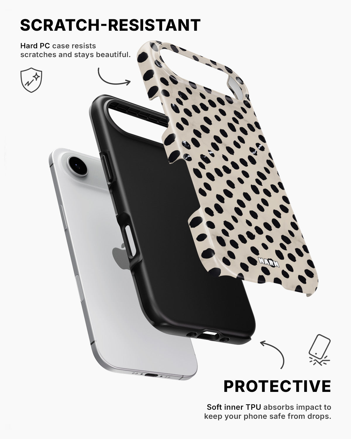 iPhone Air Tough Case – Marble Dots - View 2