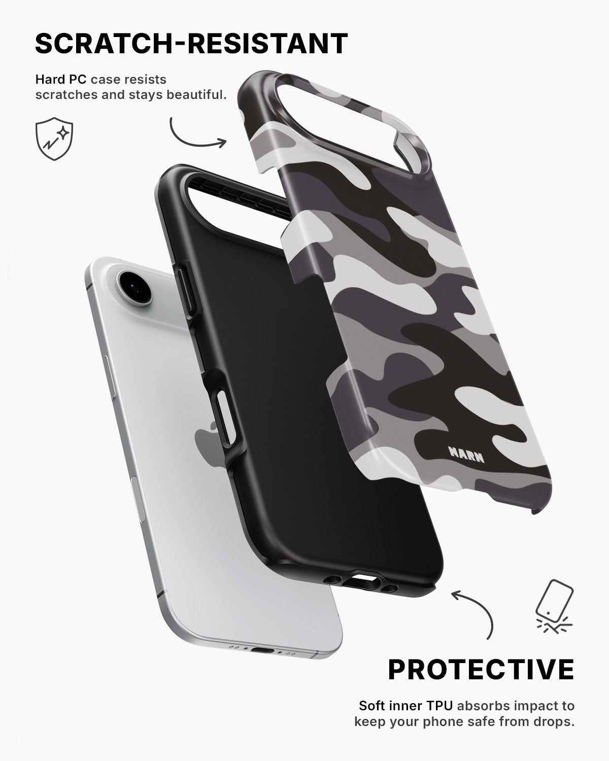 iPhone Air Tough Case – Grey Camo - View 2