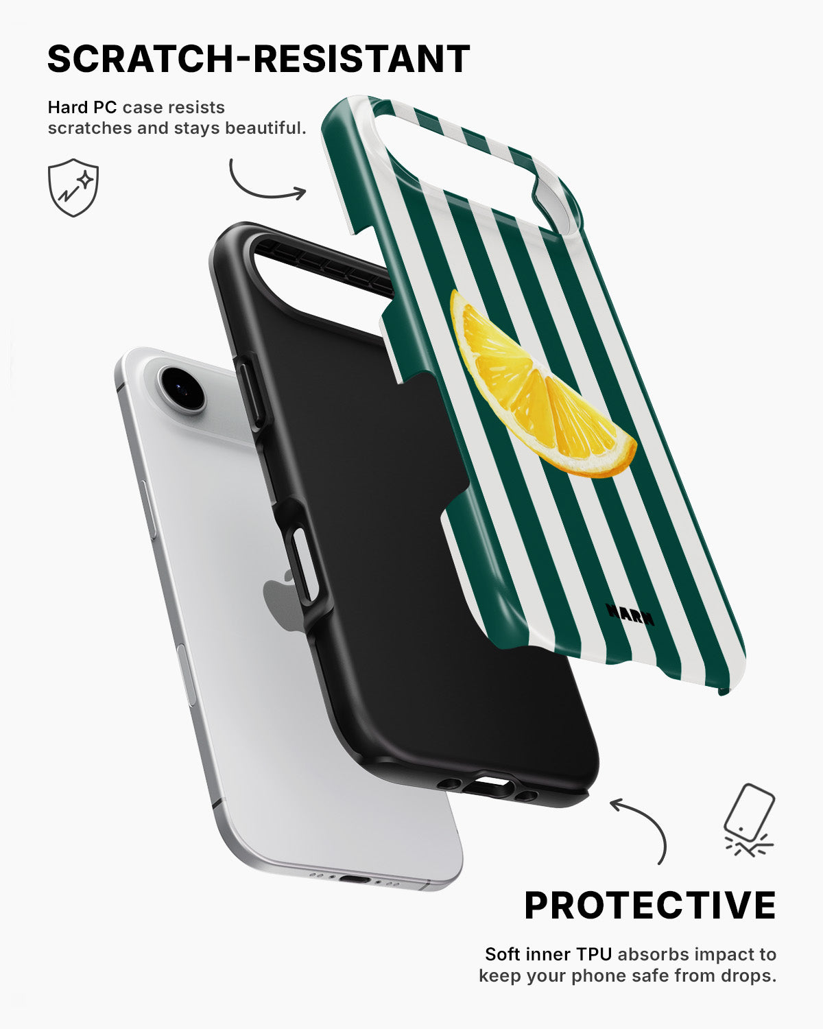 iPhone Air Tough Case – Lemon Stripes - View 2
