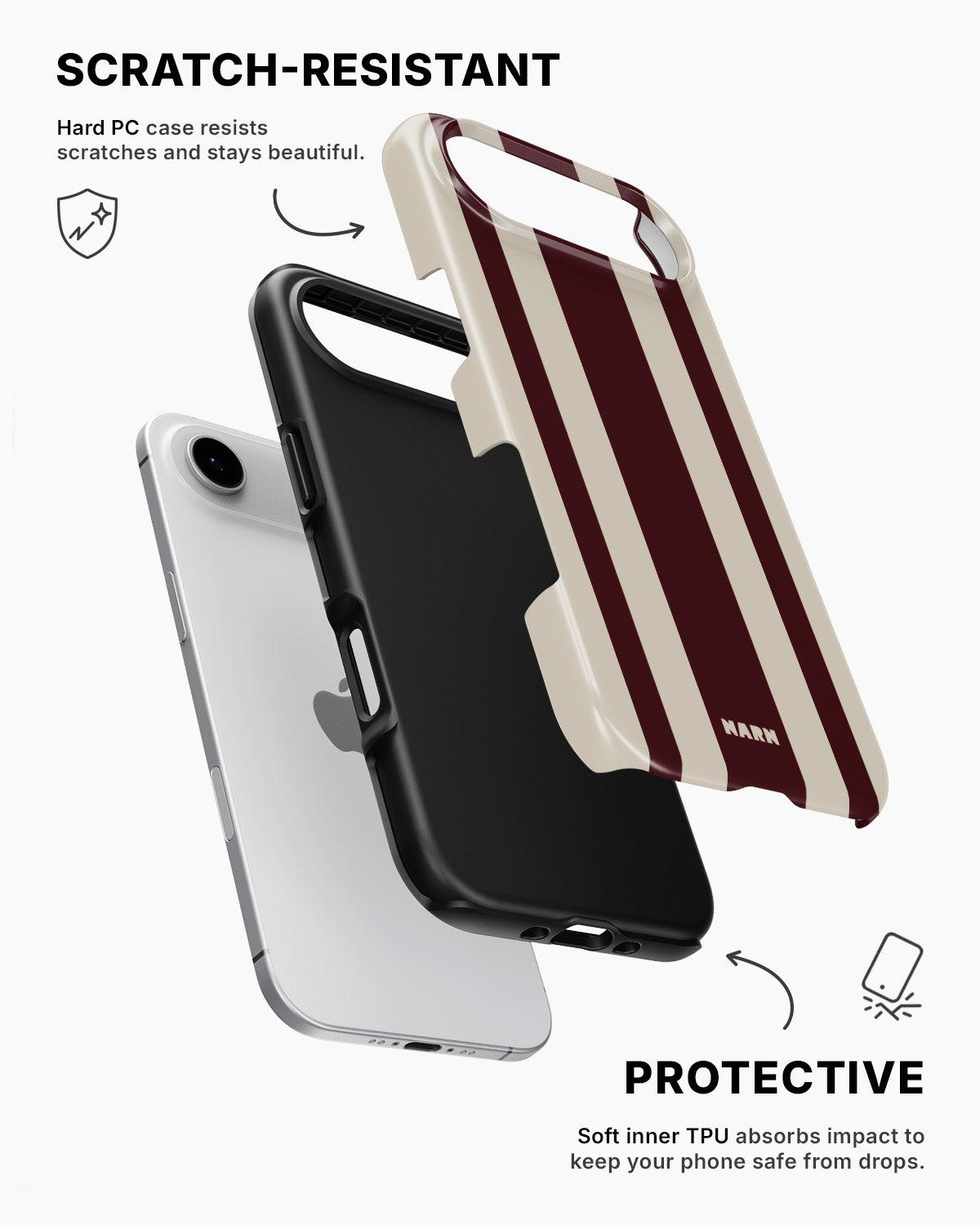 iPhone Air Tough Case – Bordeaux Stripe - View 2