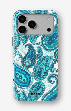 iPhone 17 Pro Tough Case – Turquoise Paisley - View 1