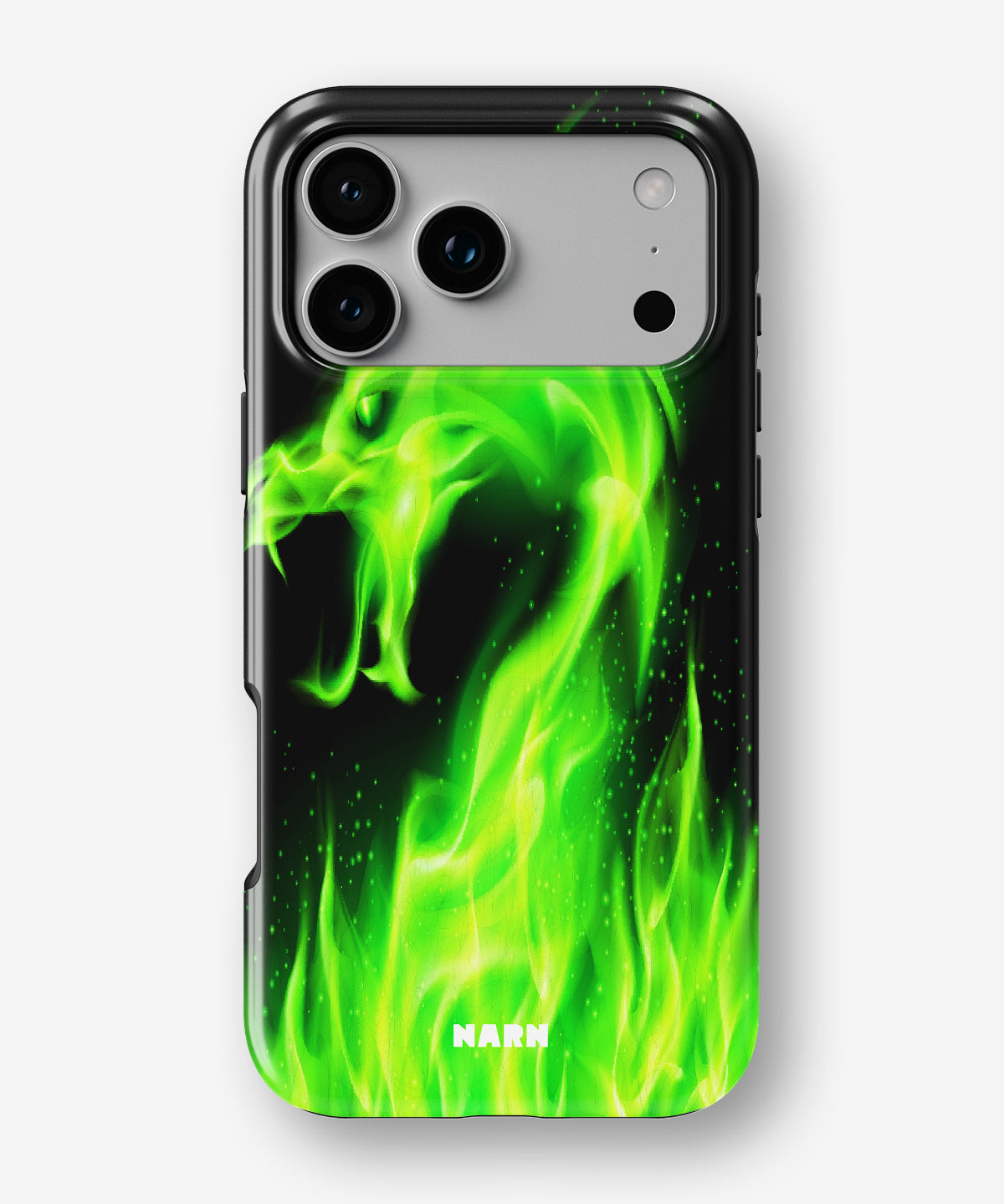 iPhone 17 Pro Tough Case – Green Flames Dragon - View 1