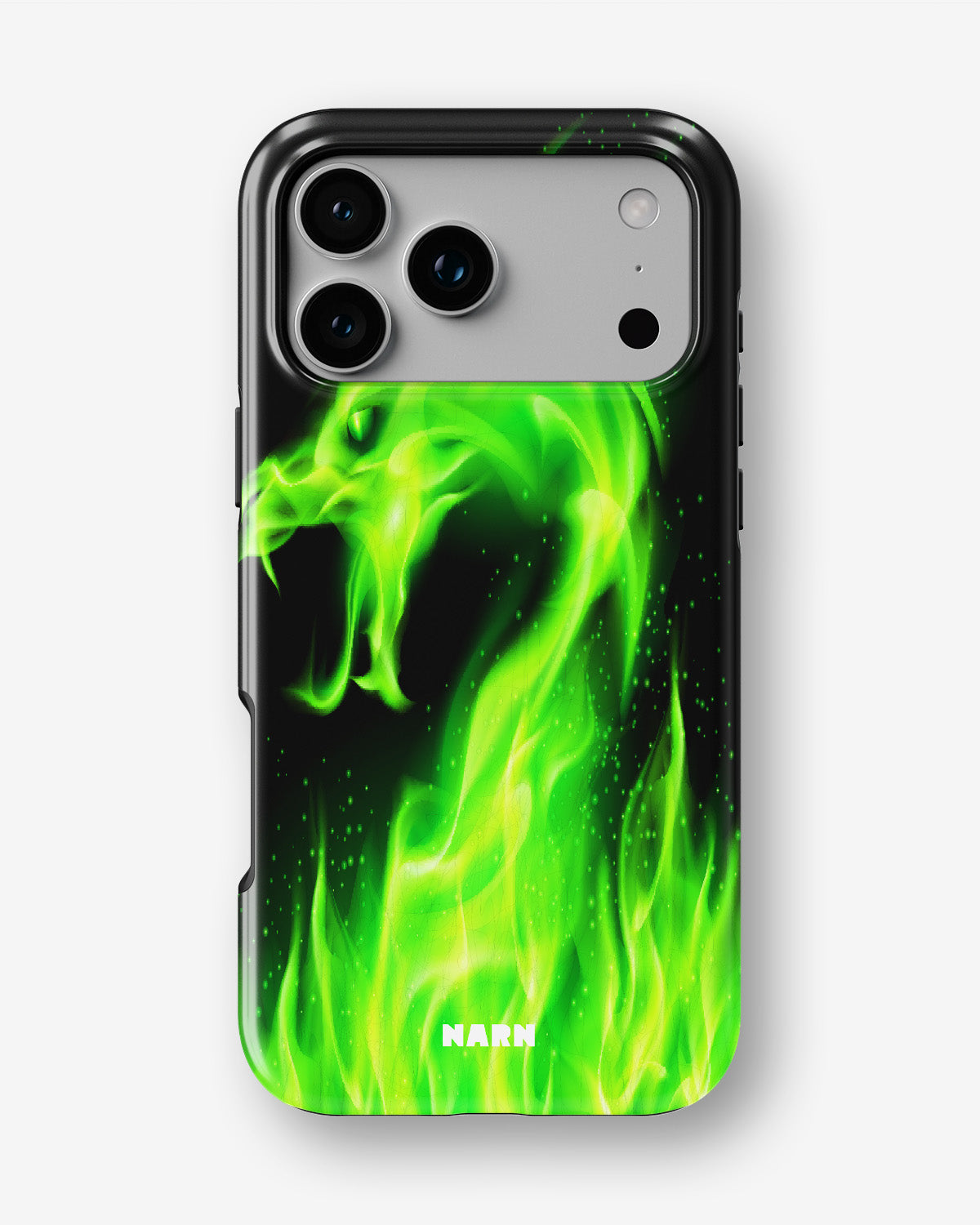 iPhone 17 Pro Tough Case – Green Flames Dragon - View 1