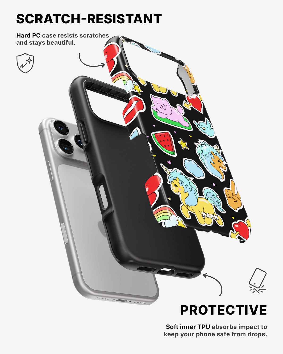 iPhone 17 Pro Tough Case – Cute Stickers - View 2