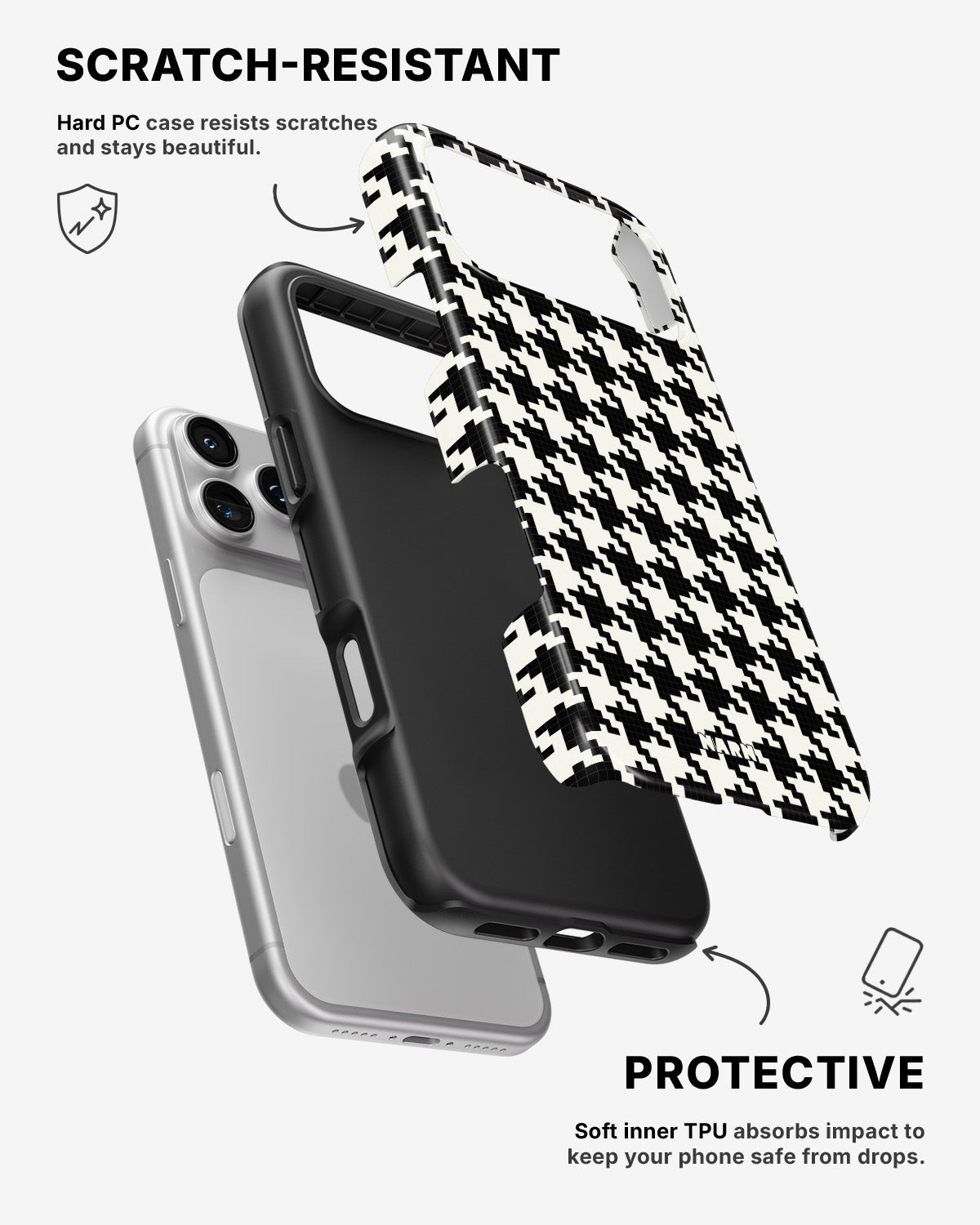 iPhone 17 Pro Tough Case – Houndstooth - View 2