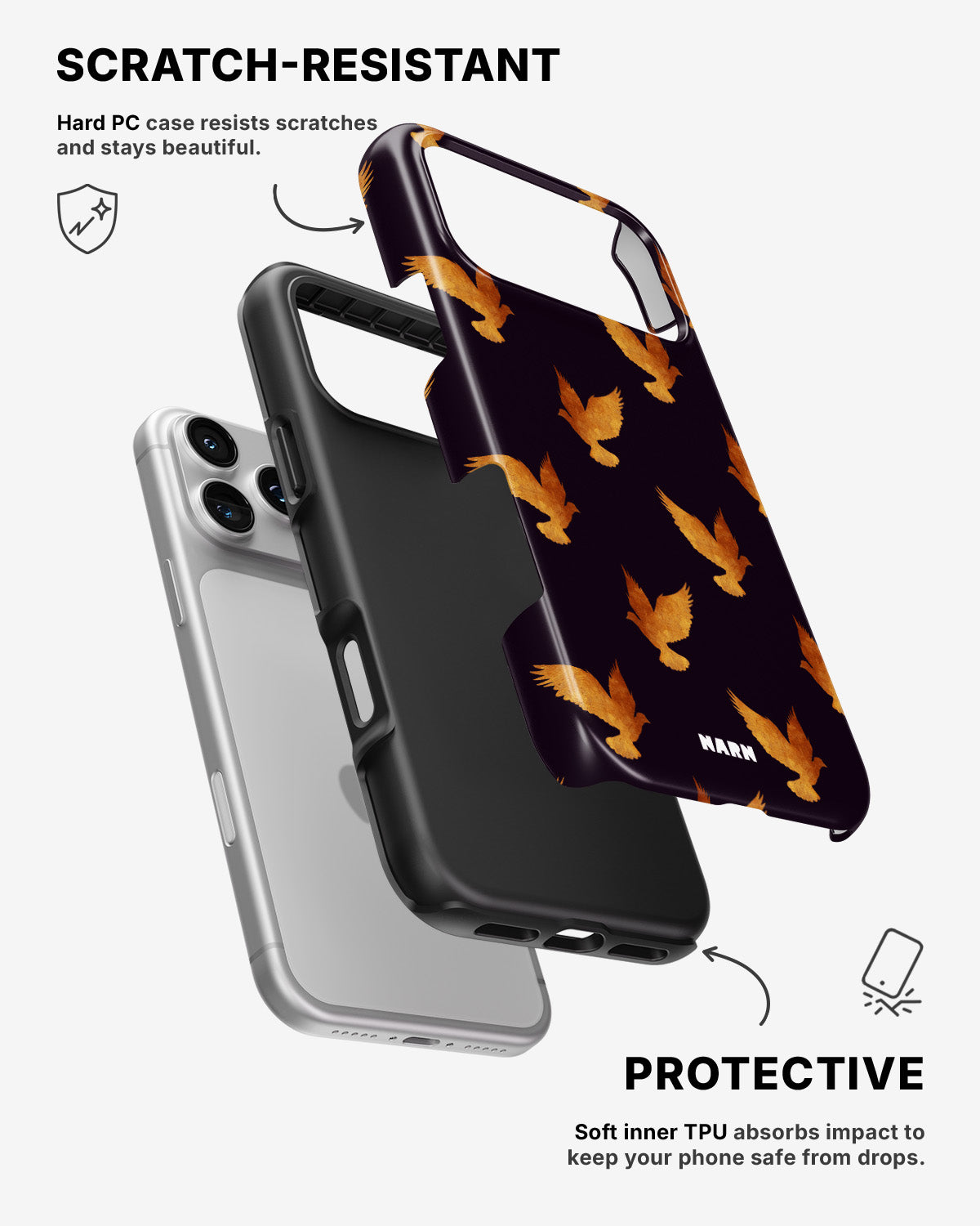 iPhone 17 Pro Tough Case – Royal Doves - View 2