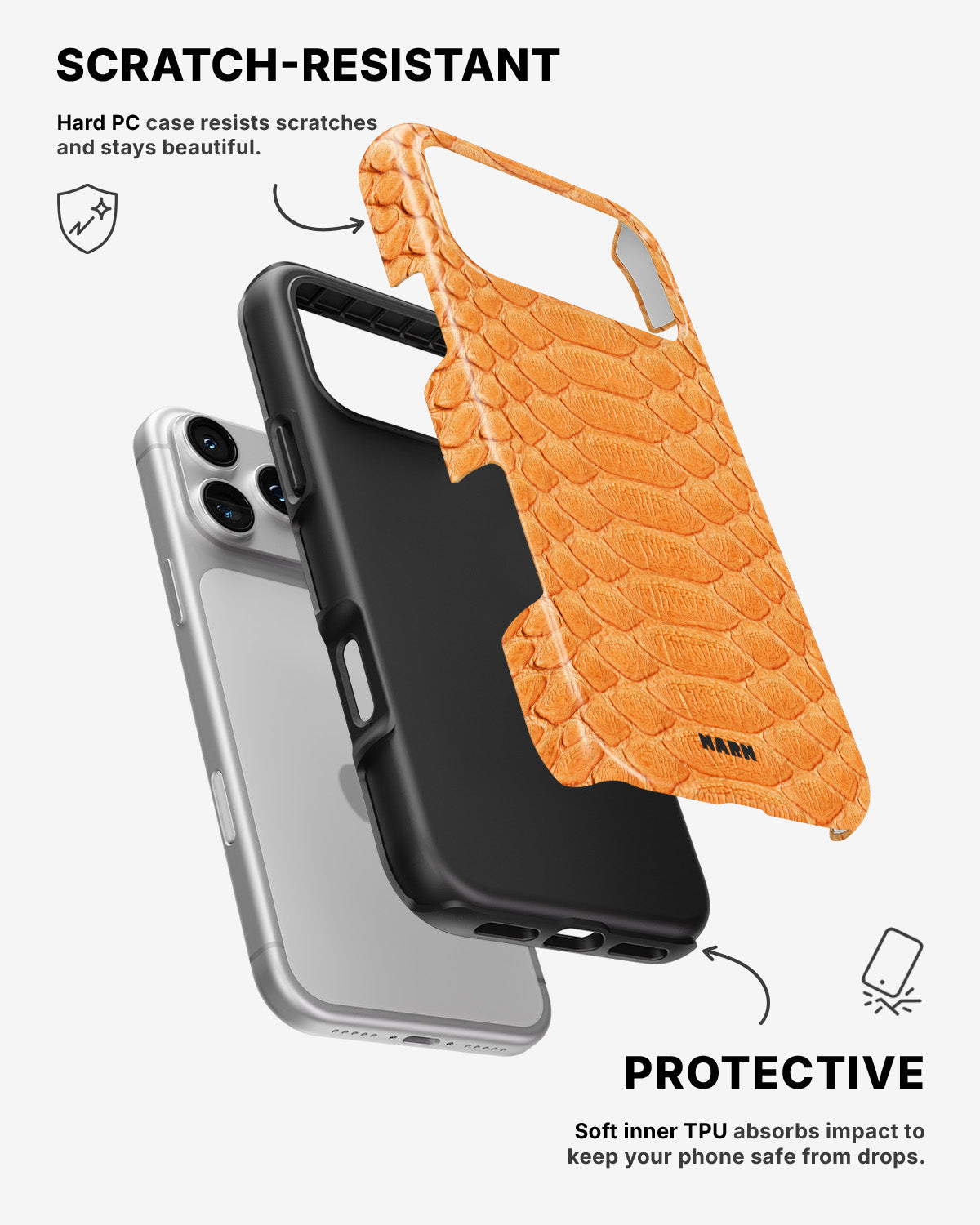 iPhone 17 Pro Tough Case – Orange Snake - View 2