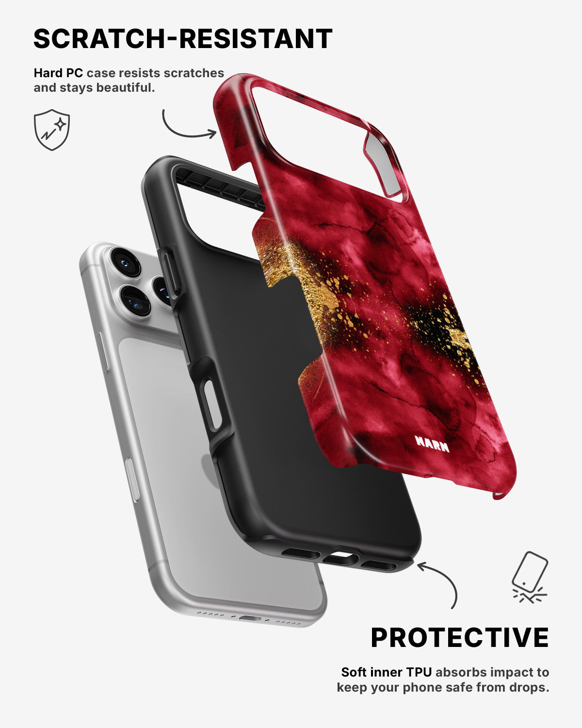 iPhone 17 Pro Tough Case – Burgendy Shimmer - View 2