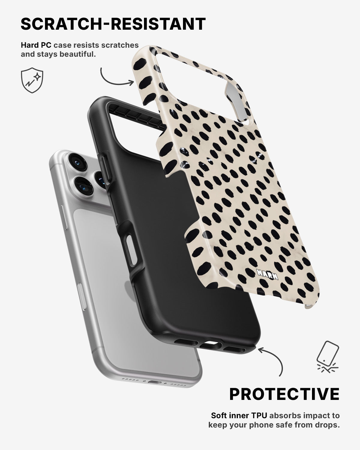 iPhone 17 Pro Tough Case – Marble Dots - View 2