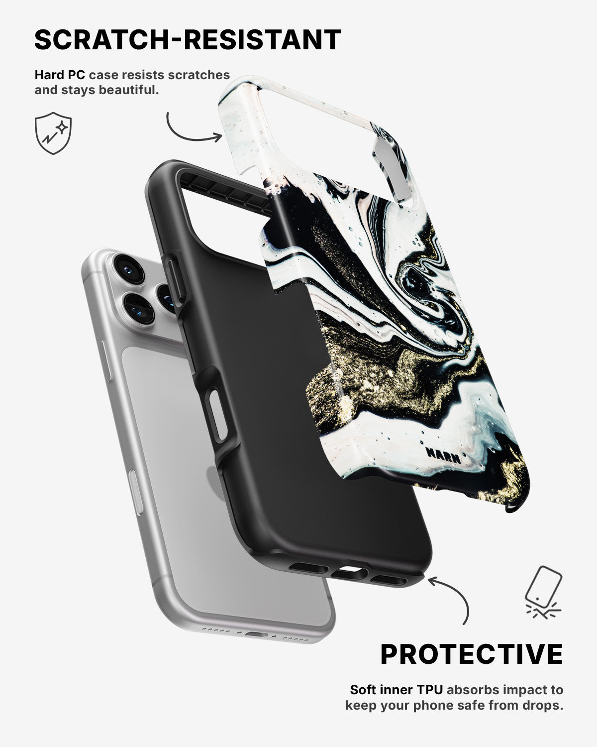 iPhone 17 Pro Tough Case – Golden Swirl - View 2