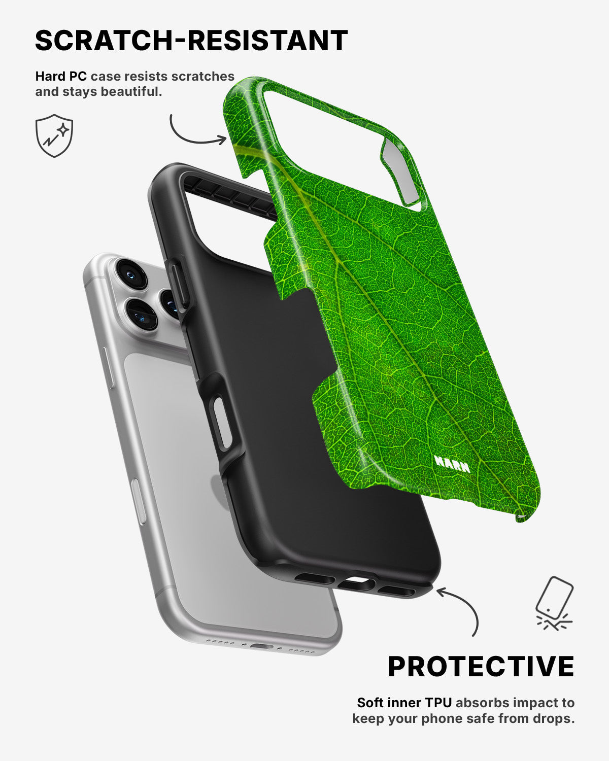 iPhone 17 Pro Tough Case – Green Leafy - View 2