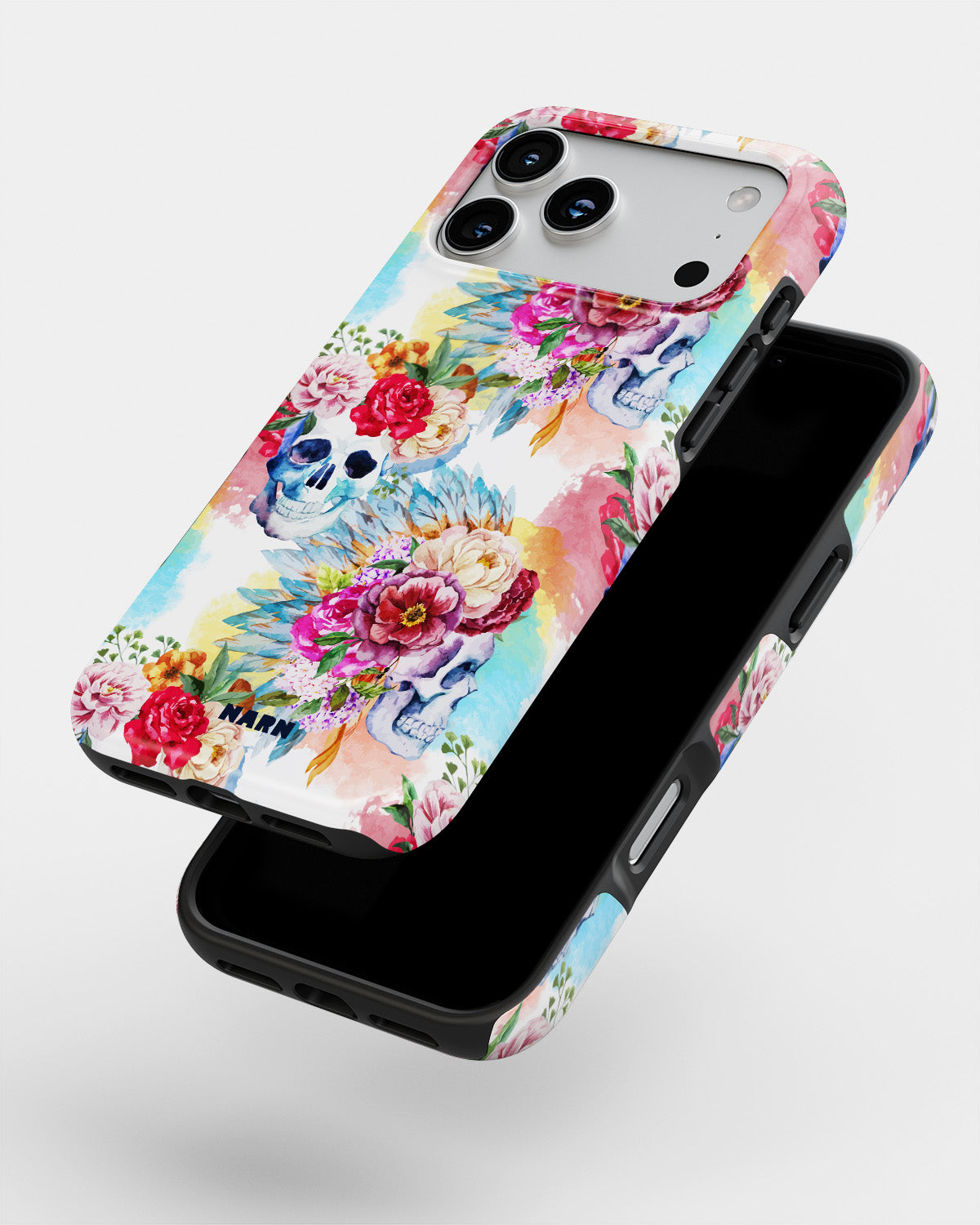 iPhone 17 Pro Tough Case – Flowered Skulls - View 4