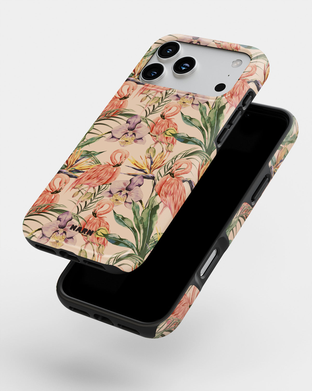 iPhone 17 Pro Tough Case – Flamingos & Flowers - View 4
