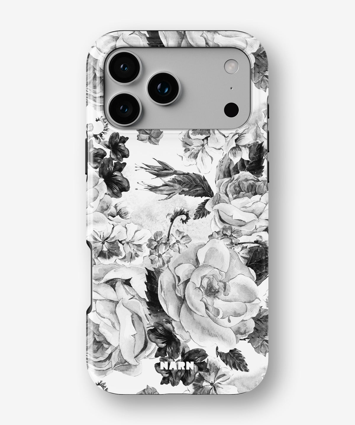 iPhone 17 Pro Max Tough Case – Black & White Bloom - View 1