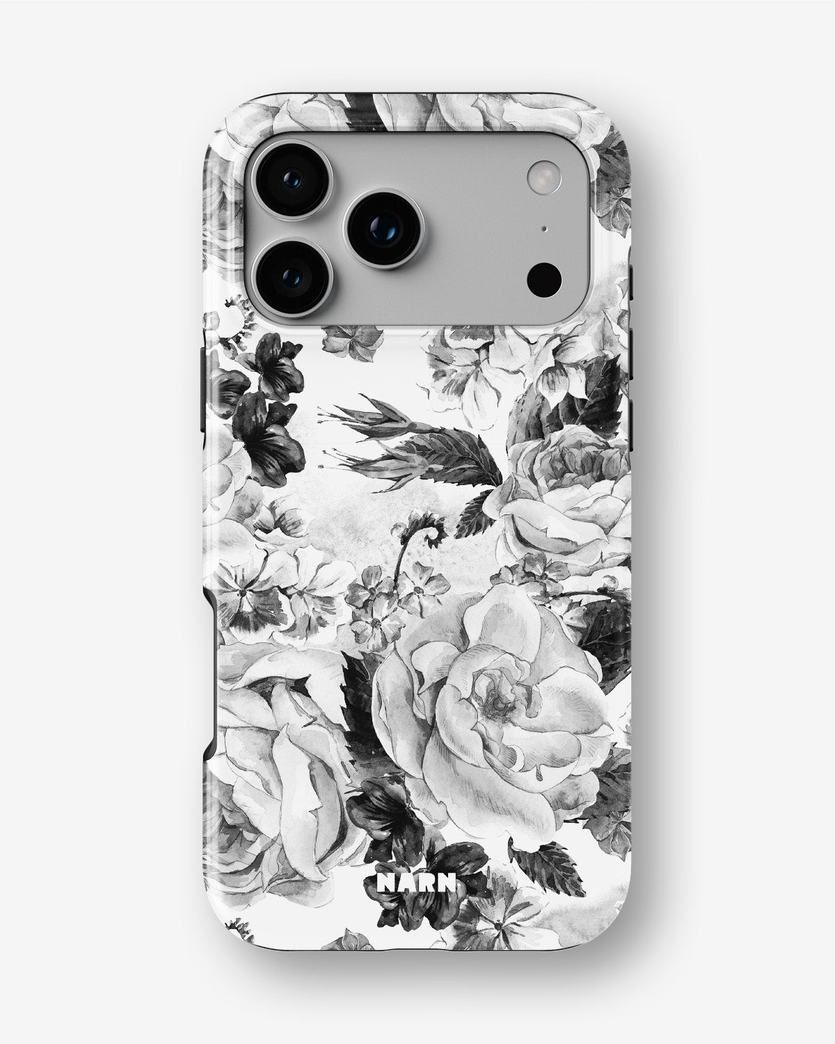 iPhone 17 Pro Max Tough Case – Black & White Bloom - View 1