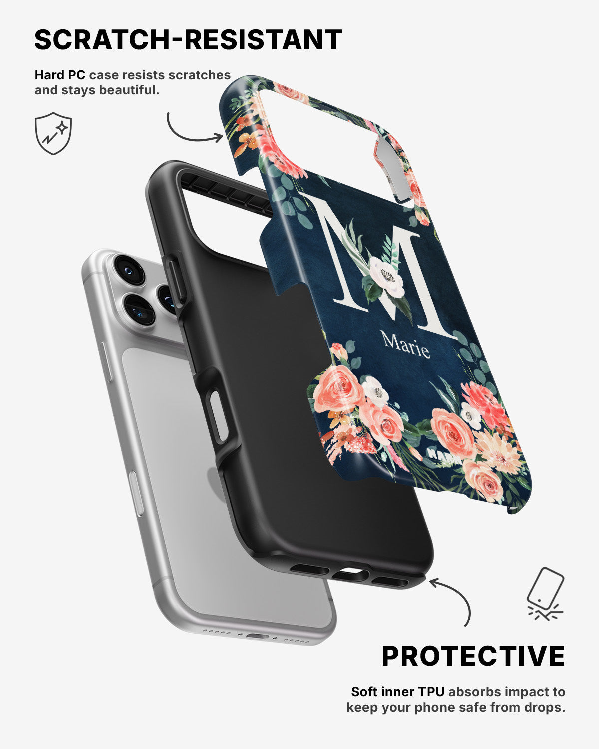 iPhone 17 Pro Max Tough Case – Custom - Floral - View 2