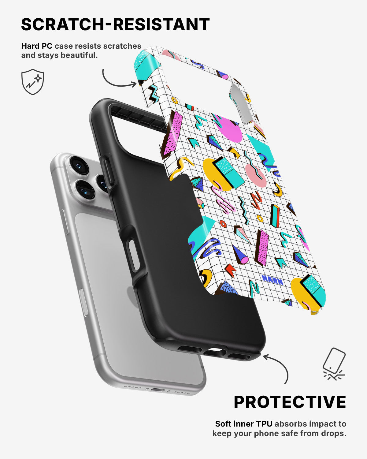 iPhone 17 Pro Max Tough Case – 80s Memphis - View 2