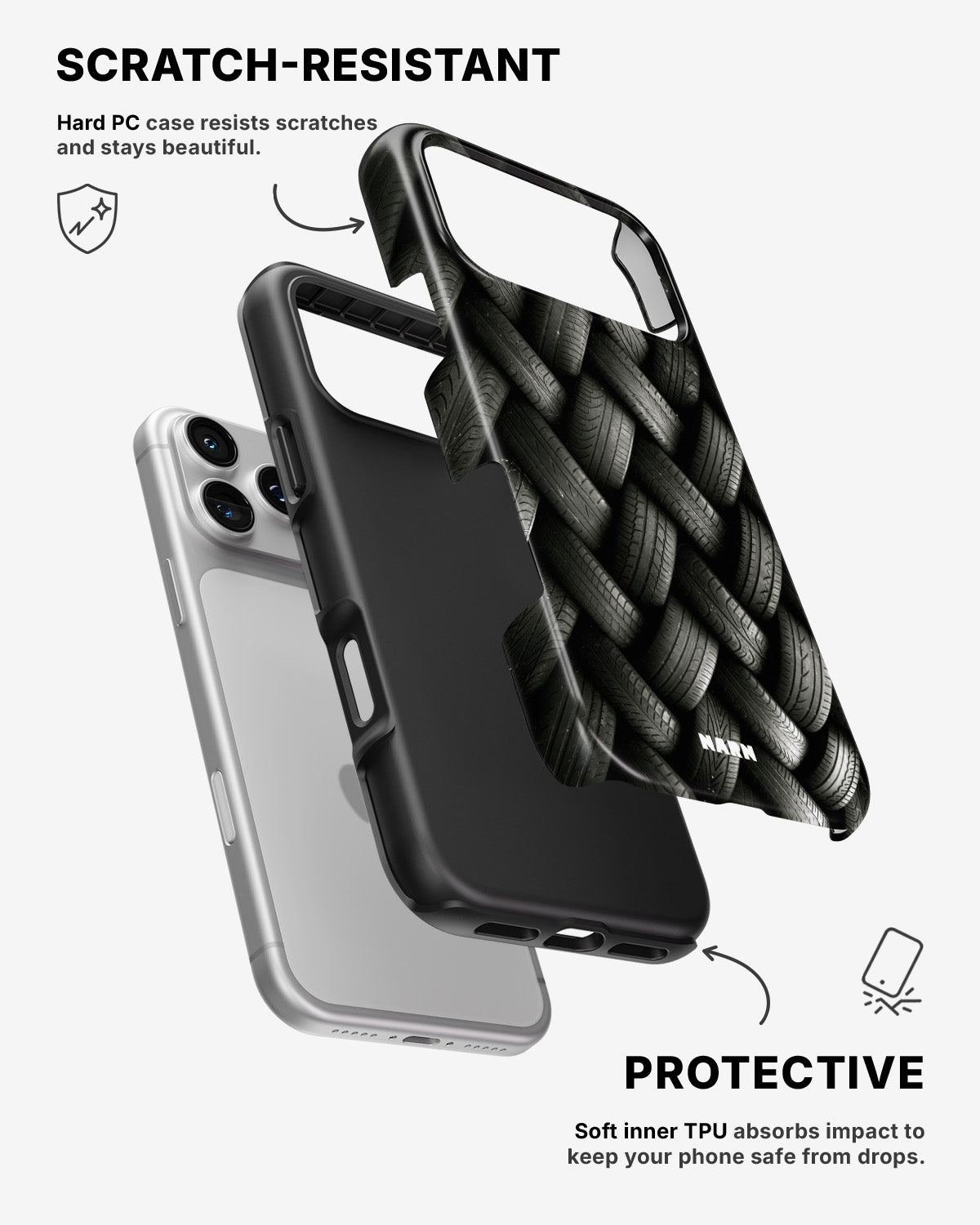 iPhone 17 Pro Max Tough Case – Tires Wall - View 2