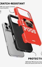 iPhone 17 Pro Max Tough Case – I Love Pugs - View 2