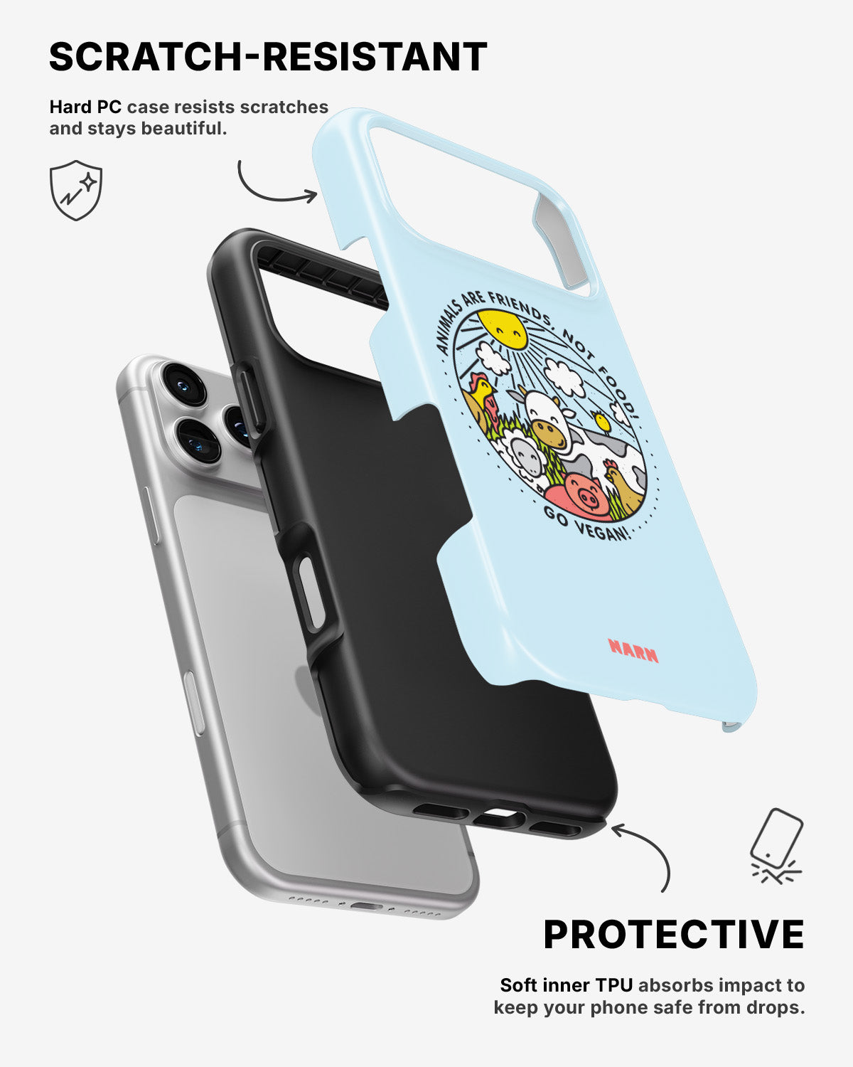 iPhone 17 Pro Max Tough Case – Friends, Not Food - View 2