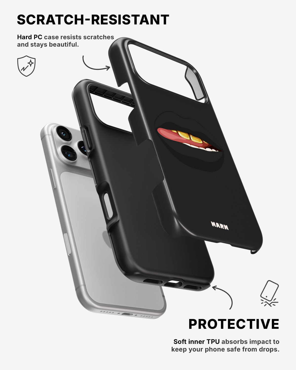 iPhone 17 Pro Max Tough Case – Golden Lips - View 2