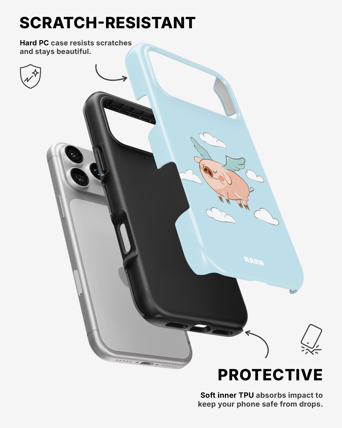 iPhone 17 Pro Max Tough Case – Dreamy Pig - View 2