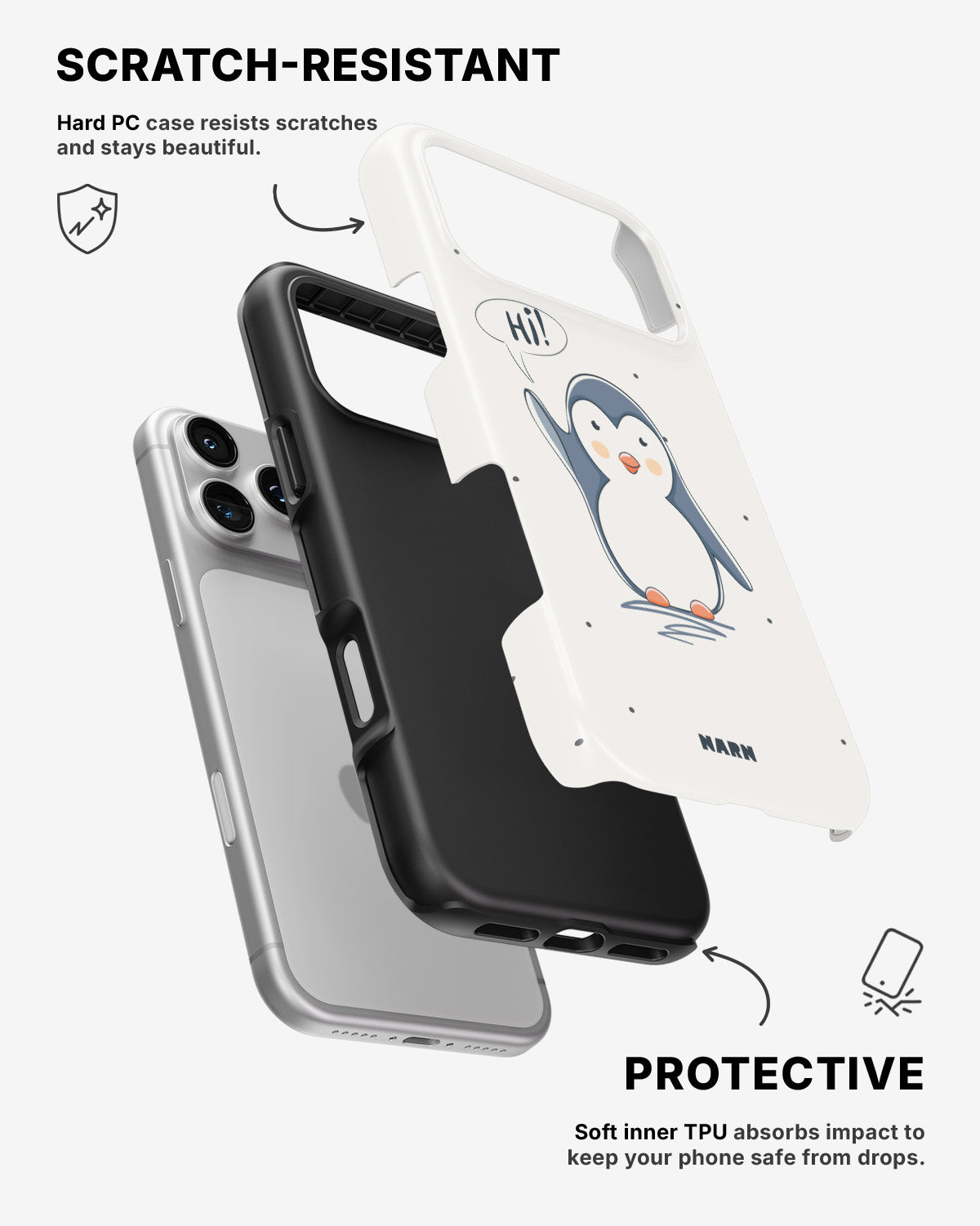 iPhone 17 Pro Max Tough Case – Cute Penguin - View 2
