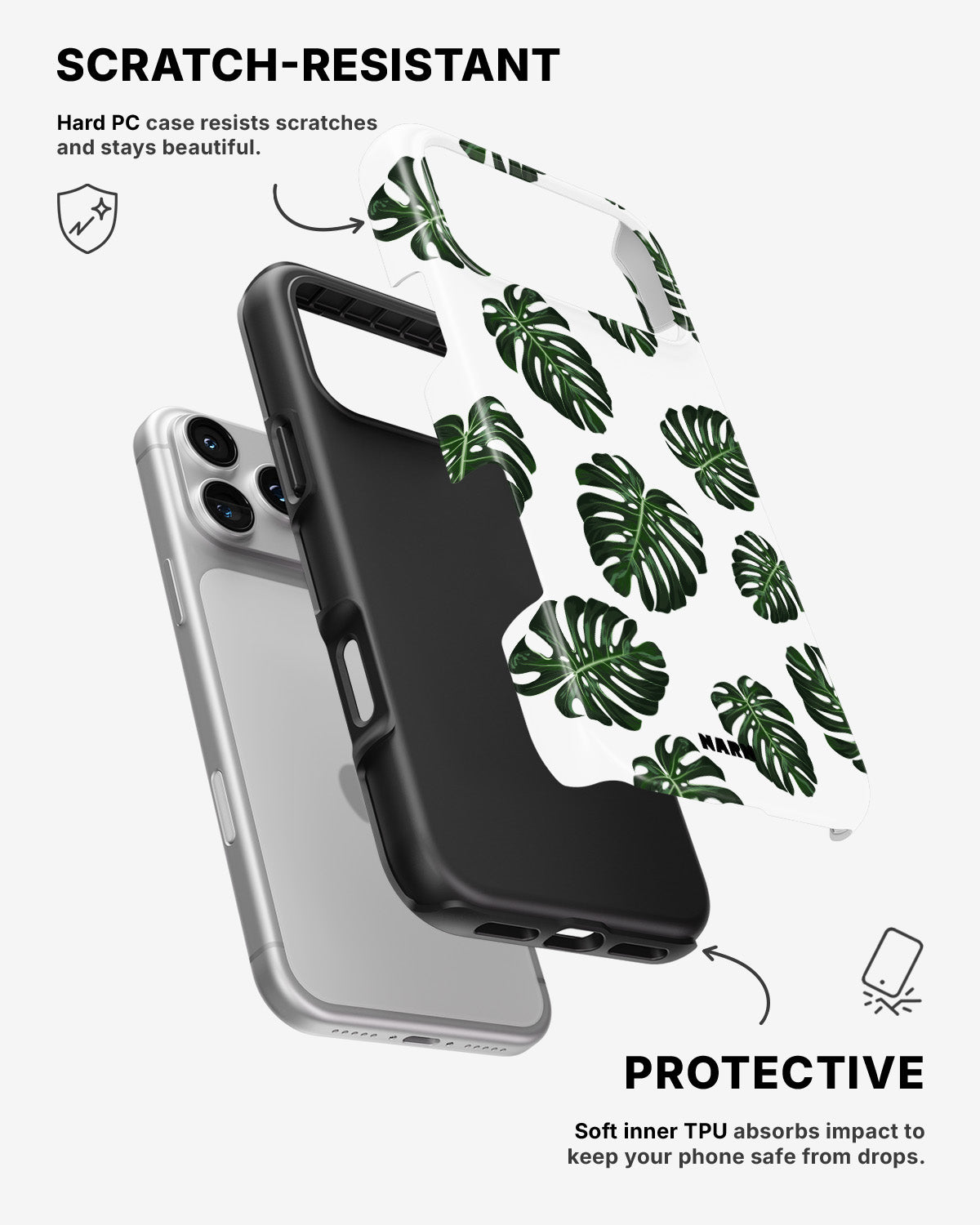 iPhone 17 Pro Max Tough Case – Monstera Pattern - View 2