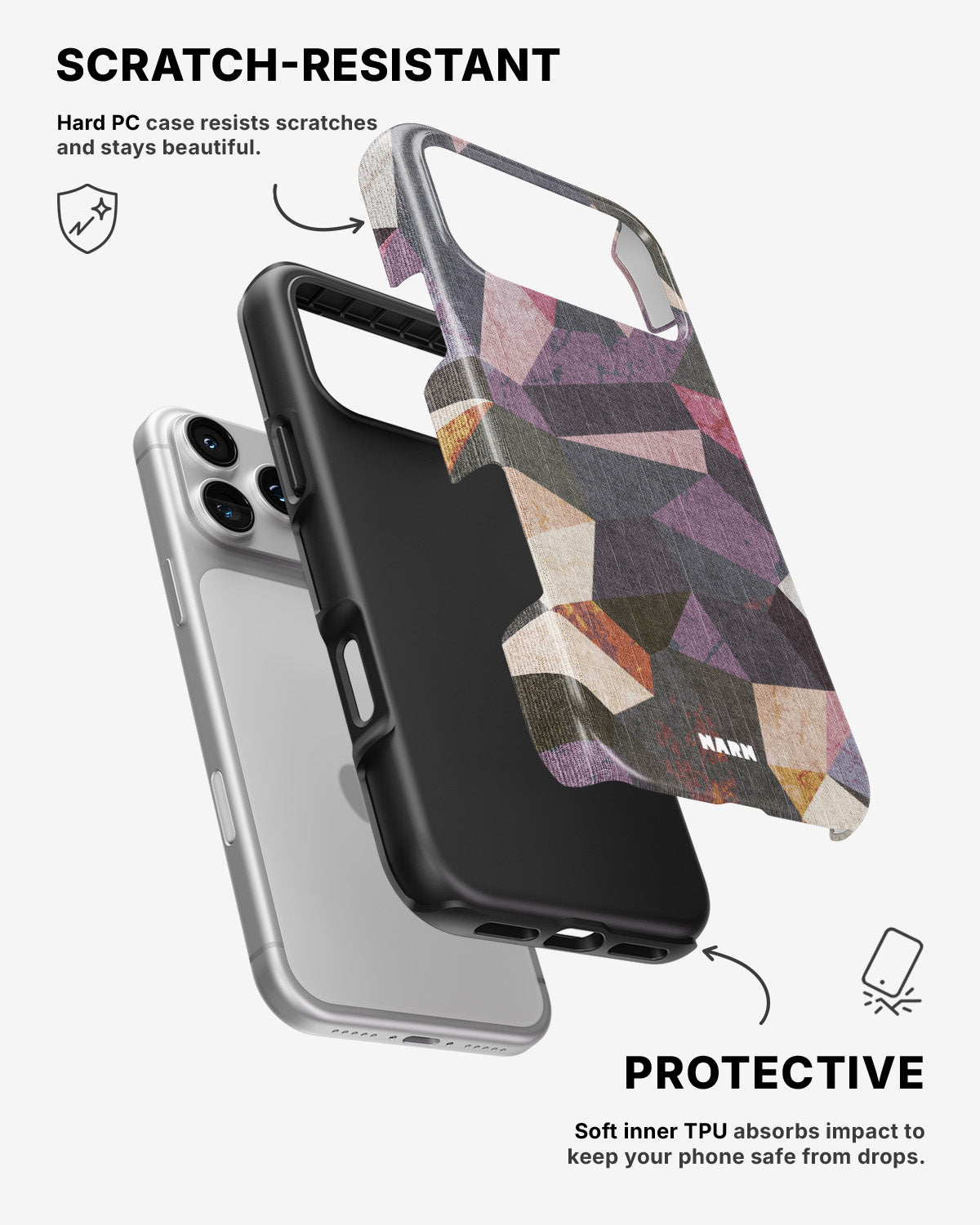 iPhone 17 Pro Max Tough Case – Triangles - View 2