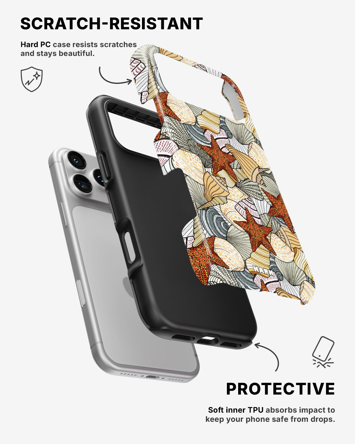 iPhone 17 Pro Max Tough Case – Sea Shells - View 2