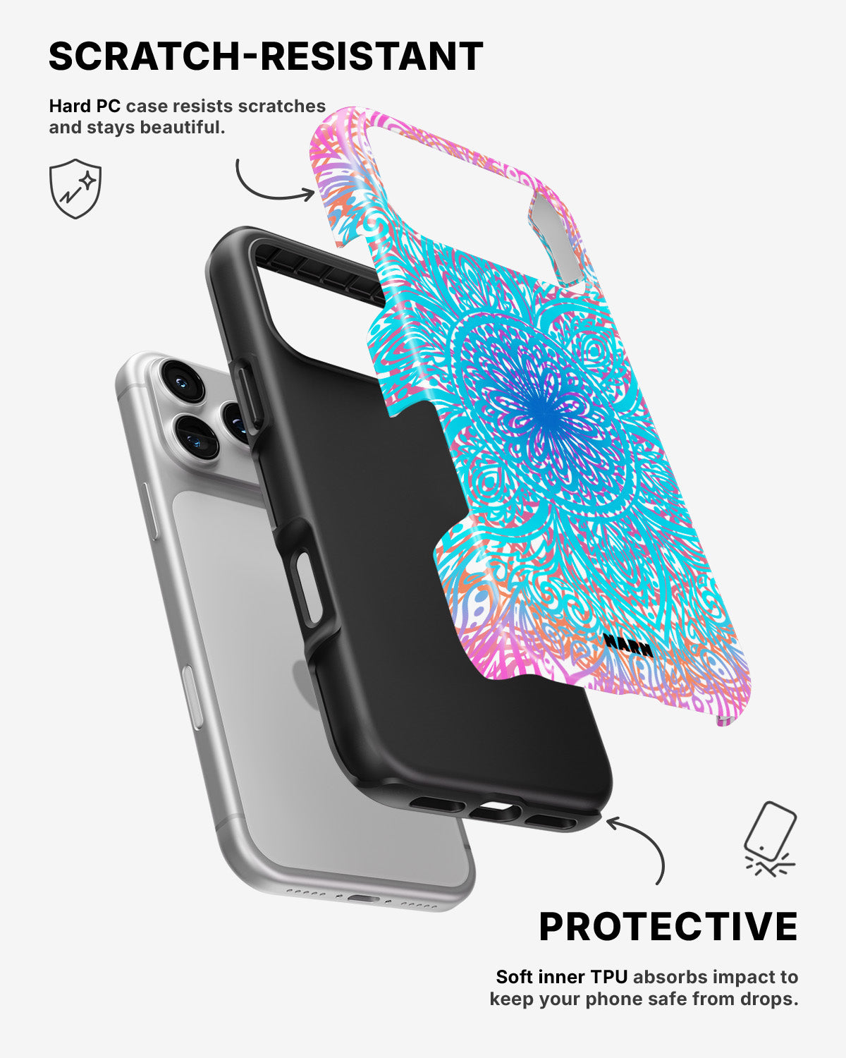 iPhone 17 Pro Max Tough Case – Pastel Mandala - View 2