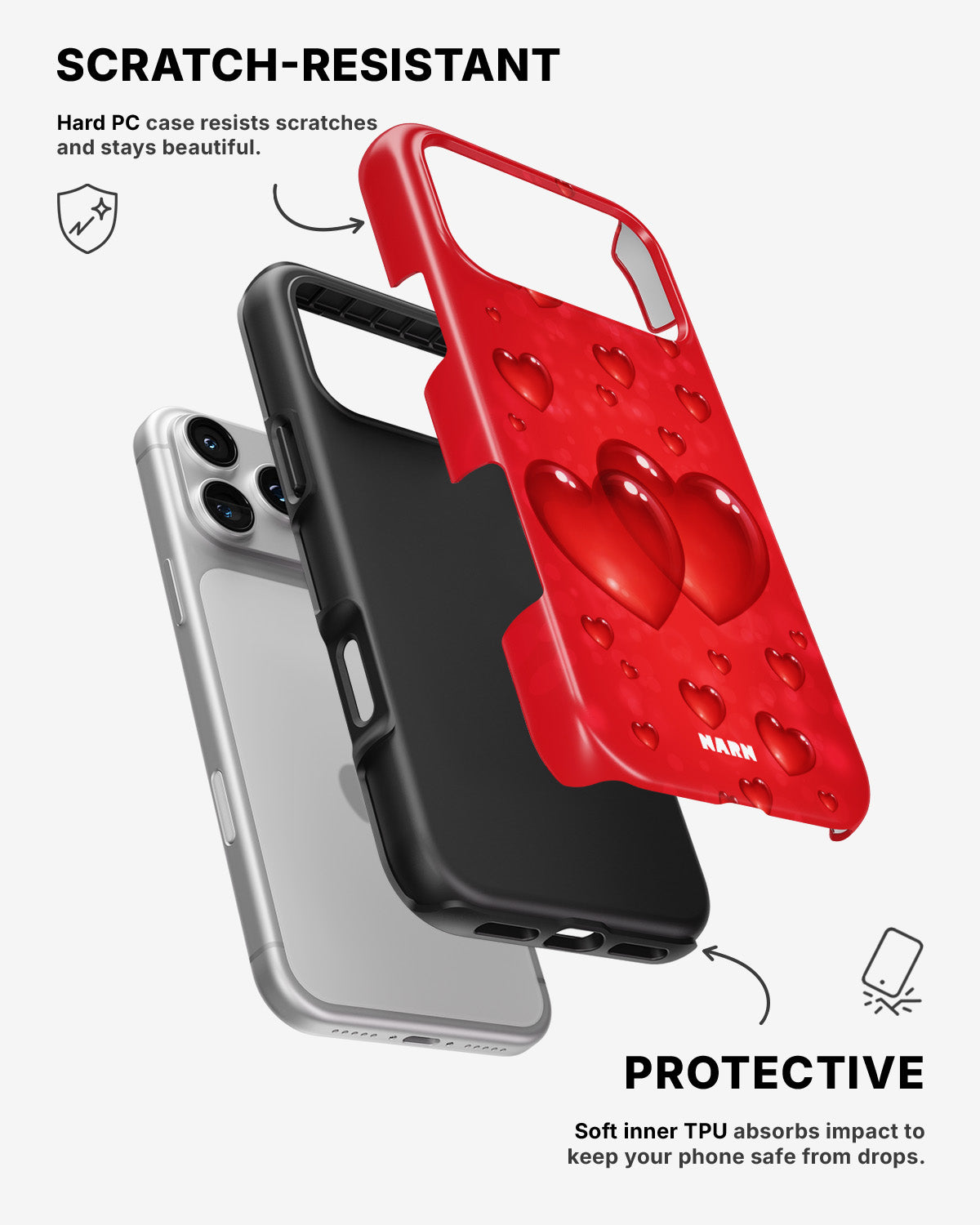 iPhone 17 Pro Max Tough Case – Red Romance - View 2