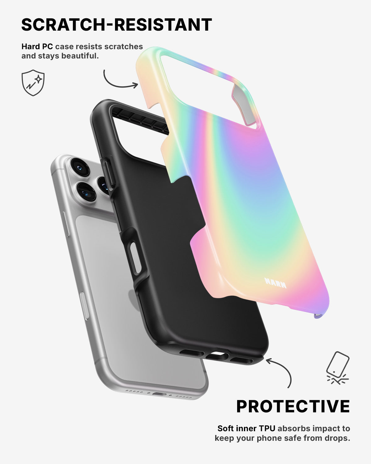 iPhone 17 Pro Max Tough Case – Rainbow Haze - View 2