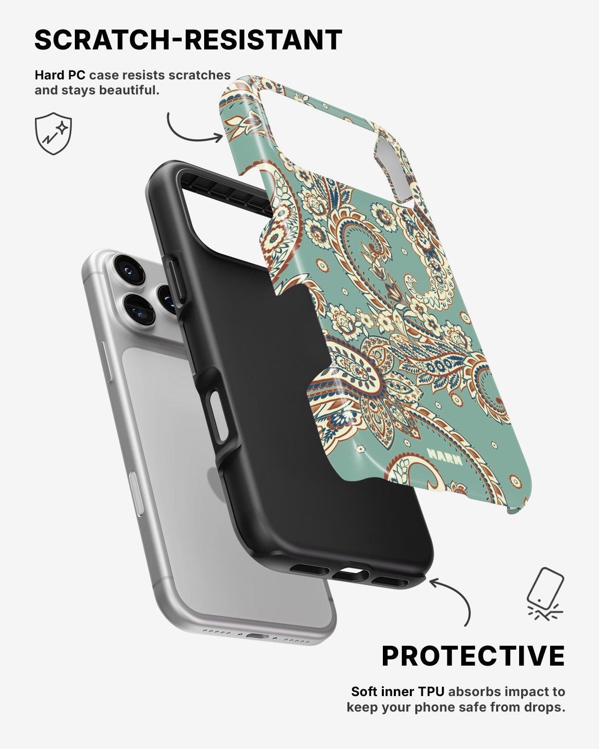 iPhone 17 Pro Max Tough Case – Paisley Green - View 2