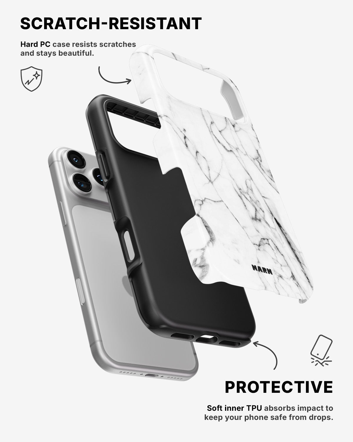 iPhone 17 Pro Max Tough Case – Milky Marble - View 2