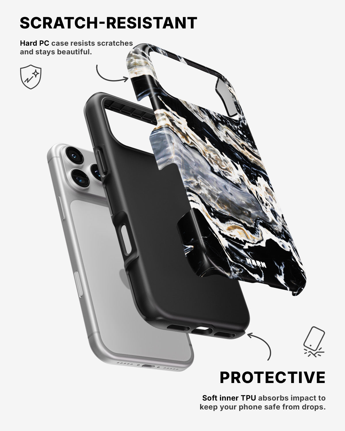 iPhone 17 Pro Max Tough Case – Dark Swirl - View 2
