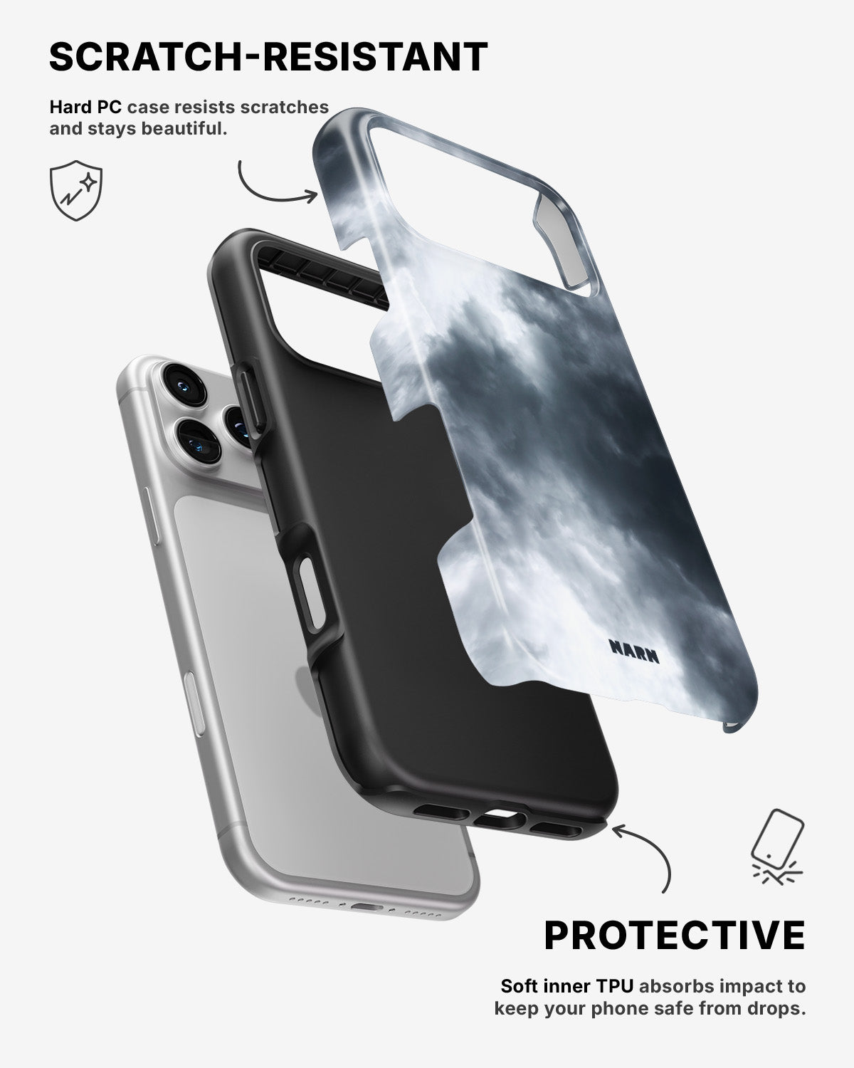 iPhone 17 Pro Max Tough Case – Cloudy - View 2