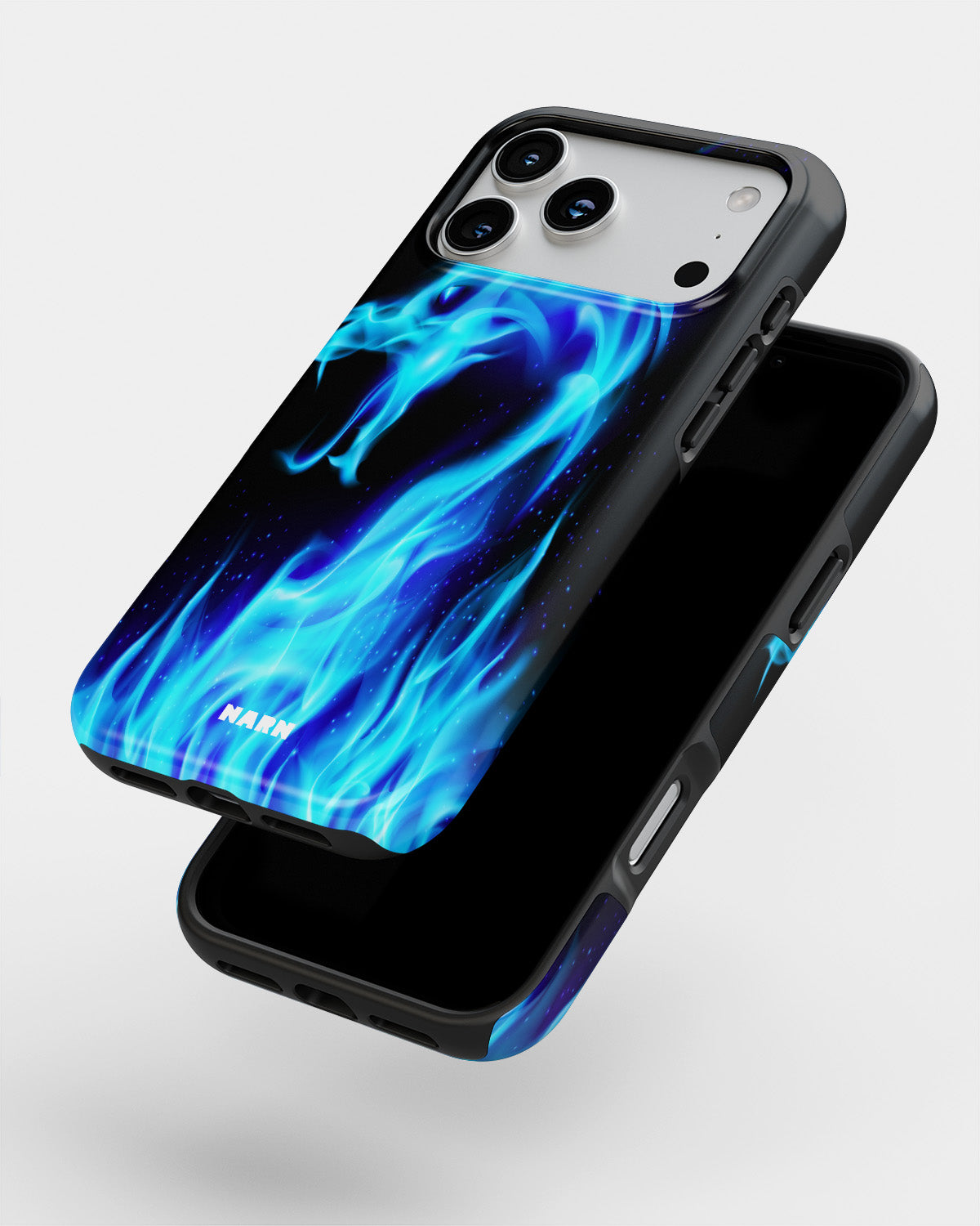 iPhone 17 Pro Max Tough Case – Blue Flames Dragon - View 4
