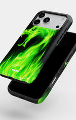 iPhone 17 Pro Max Tough Case – Green Flames Dragon - View 4