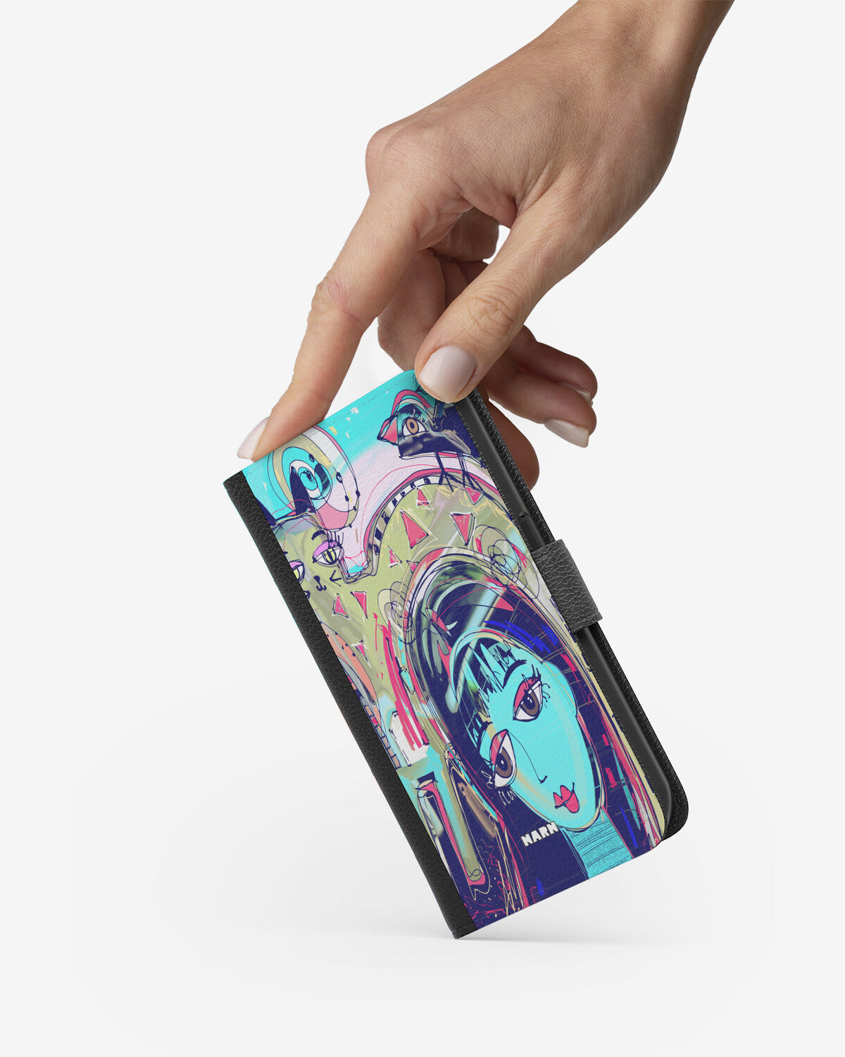 Doro 8050 Wallet Case - Abstract Cat - View 2