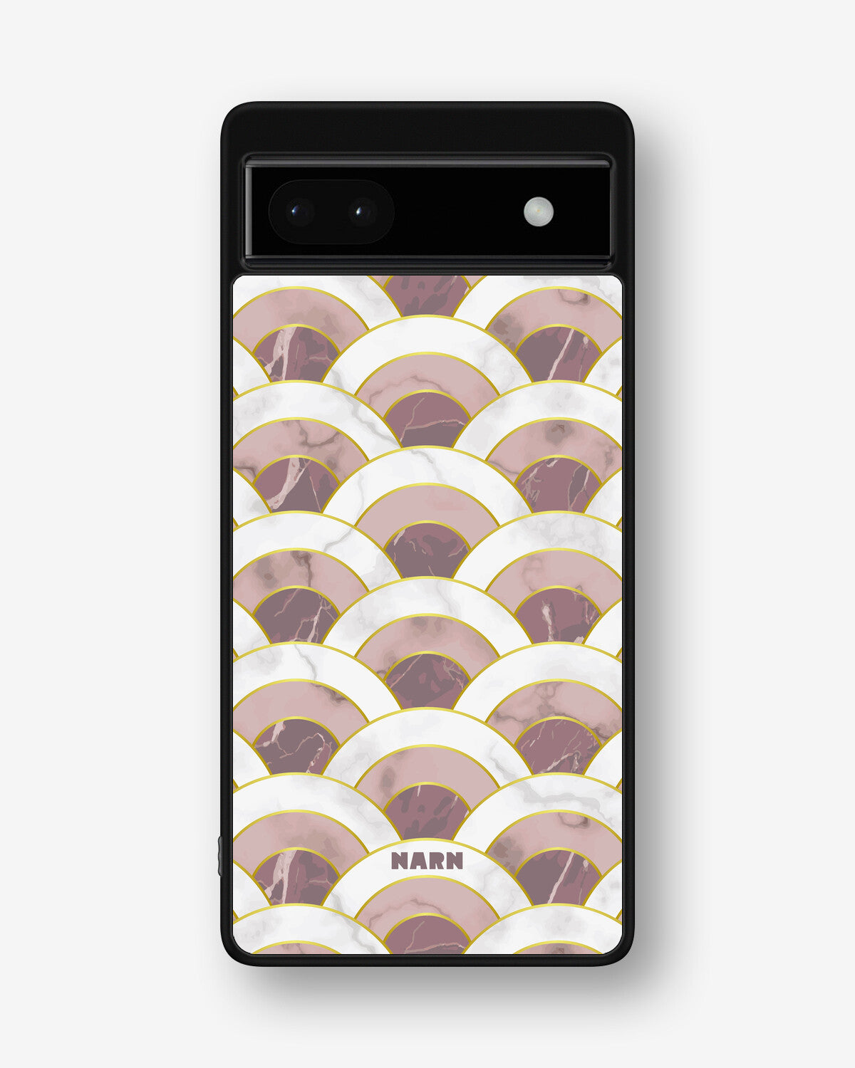 Google Pixel 6a Hard Case – Pink Marble Waves - View 1