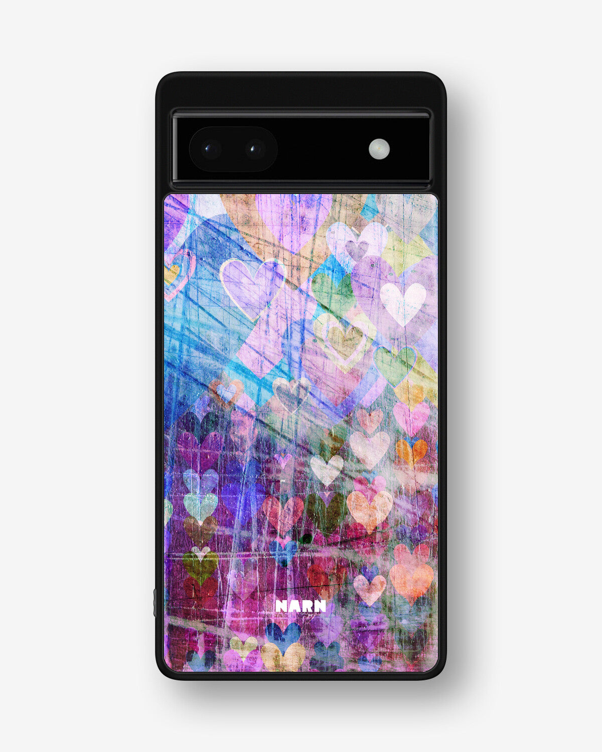 Google Pixel 6a Hard Case – Purple Hearts - View 1