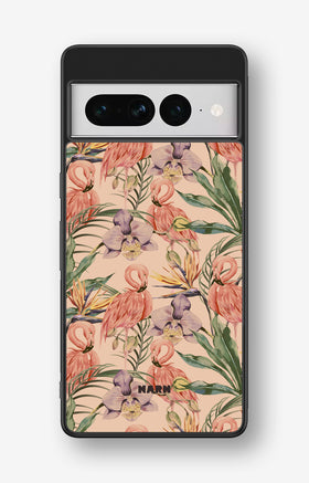 Google Pixel 7 Pro Hard Case – Flamingos & Flowers - View 1